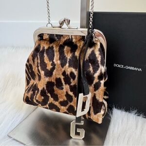 Dolce&gabbana leopard mini chain kisslock bag